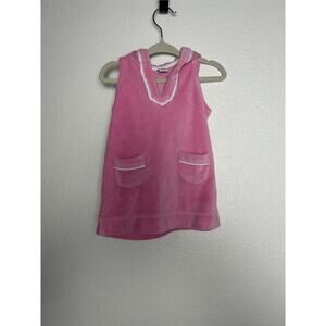 Janie & Jack Terry Cloth Swim Hoodie Dress Girls Size 6-12 Months Sleeveless